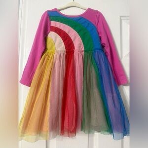 Boden rainbow tulle dress 2-3y